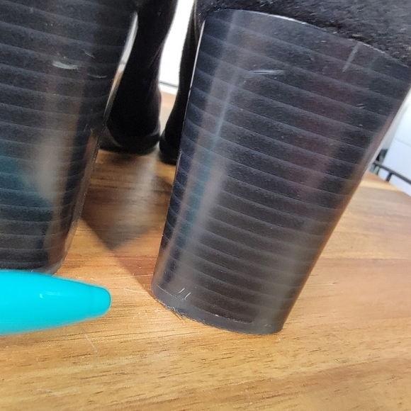 Pierre Dumas Black Vegan Suede Ankle Boots Block heels Size 9 - Picture 10 of 14